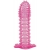 Гелевая розовая насадка с шипами - 12 см. - Toyfa Basic - в Брянске купить с доставкой