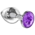 Малая серебристая анальная пробка Diamond Purple Sparkle Small с фиолетовым кристаллом - 7 см. - Lola Games - купить с доставкой в Брянске