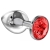 Большая серебристая анальная пробка Diamond Red Sparkle Large с красным кристаллом - 8 см. - Lola Games - купить с доставкой в Брянске