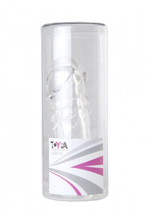 Прозрачная гелевая насадка с клиторальным отростком - 13 см. - Toyfa Basic - в Брянске купить с доставкой