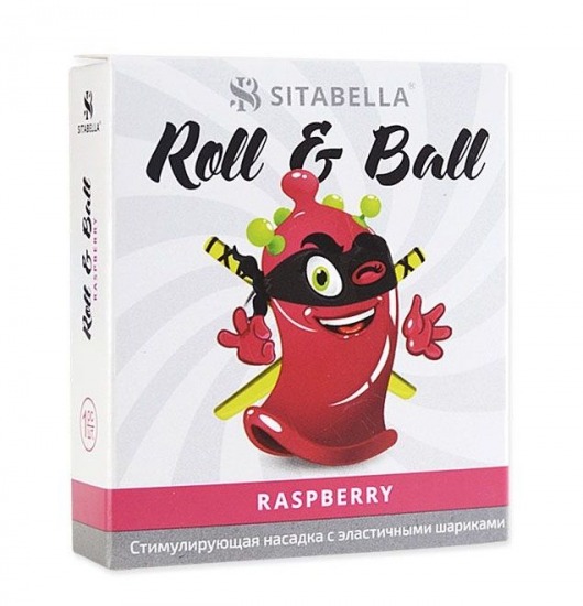 Стимулирующий презерватив-насадка Roll   Ball Raspberry - Sitabella - купить с доставкой в Брянске