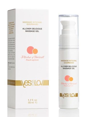 Универсальный массажный гель-смазка Allover Delicious Massage Gel с ароматом персика и аброкоса - 50 мл. - YESforLOV - купить с доставкой в Брянске