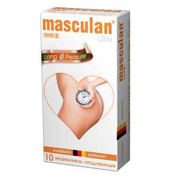 Розовые презервативы Masculan Ultra Long Pleasure с колечками, пупырышками и продлевающим эффектом - 10 шт. - Masculan - купить с доставкой в Брянске