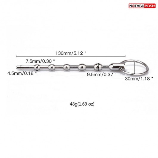 Уретральный металлический плаг с шариками - Notabu - купить с доставкой в Брянске
