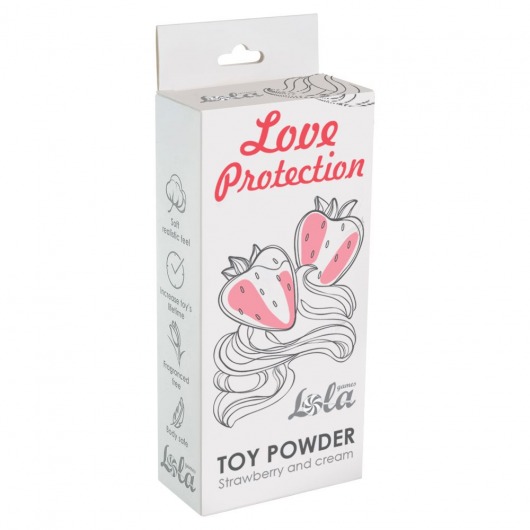 Пудра для игрушек Love Protection с ароматом клубники со сливками - 30 гр. - Lola Games - купить с доставкой в Брянске