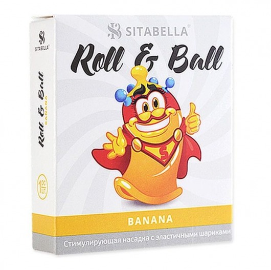 Стимулирующий презерватив-насадка Roll   Ball Banana - Sitabella - купить с доставкой в Брянске