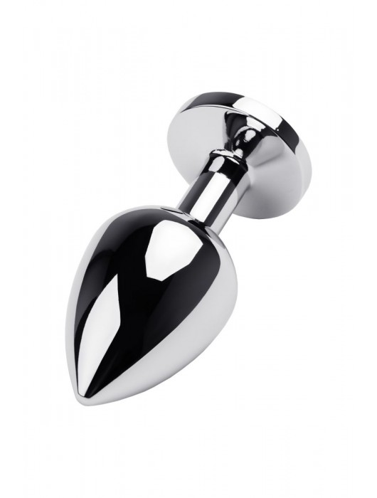 Серебристая коническая анальная пробка с красным кристаллом - 8 см. - ToyFa - купить с доставкой в Брянске