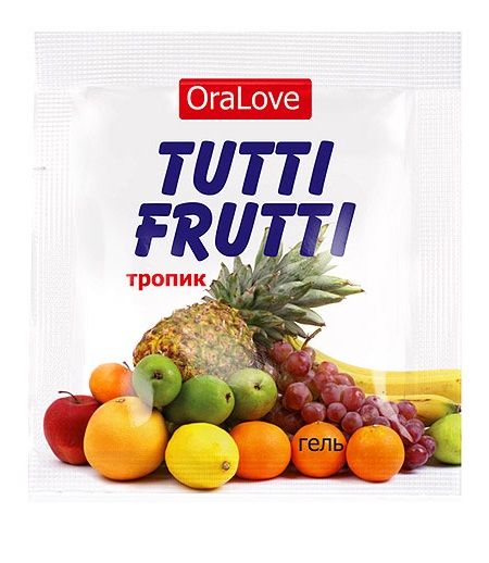 Пробник гель-смазки Tutti-frutti со вкусом тропических фруктов - 4 гр. - Биоритм - купить с доставкой в Брянске