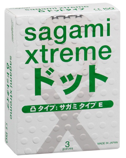 Презервативы Sagami Xtreme SUPER DOTS с точками - 3 шт. - Sagami - купить с доставкой в Брянске