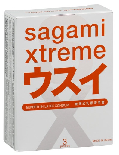 Ультратонкие презервативы Sagami Xtreme SUPERTHIN - 3 шт. - Sagami - купить с доставкой в Брянске