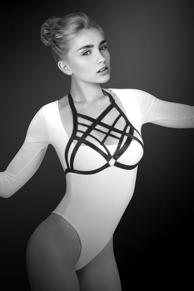 Черная упряжь на грудь Clara - Bijoux Pour Toi - купить с доставкой в Брянске