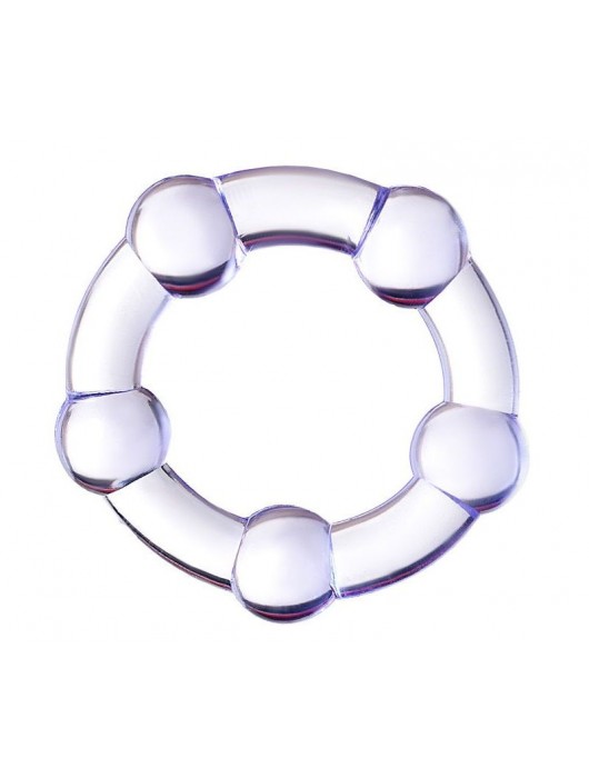 Фиолетовое эрекционное кольцо на пенис с бусинами - Штучки-дрючки - в Брянске купить с доставкой