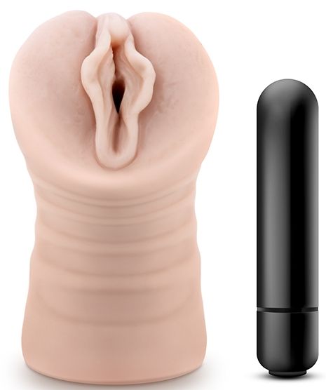 Телесный мастурбатор-вагина с вибропулей Ashley - Blush Novelties - в Брянске купить с доставкой