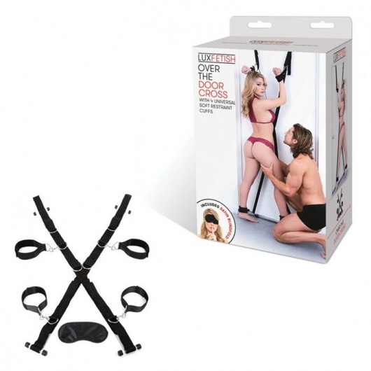 Чёрный набор для фиксации у двери - Lux Fetish - купить с доставкой в Брянске