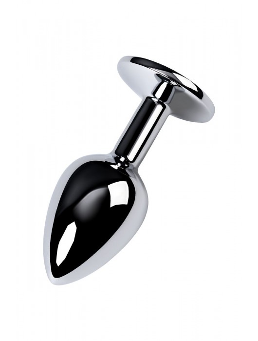 Серебристая конусовидная анальная пробка с фиолетовым кристаллом - 7 см. - ToyFa - купить с доставкой в Брянске