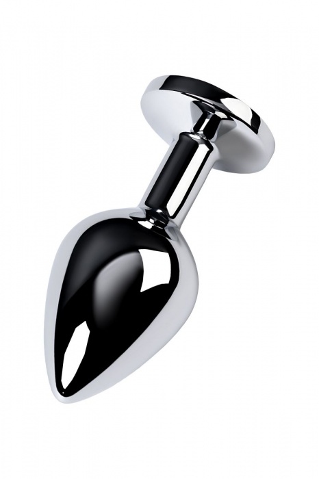 Серебристая конусовидная анальная пробка с голубым кристаллом - 8 см. - ToyFa - купить с доставкой в Брянске