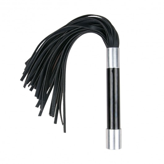 Черная плеть Easytoys Flogger With Metal Grip - 38 см. - Easy toys - купить с доставкой в Брянске