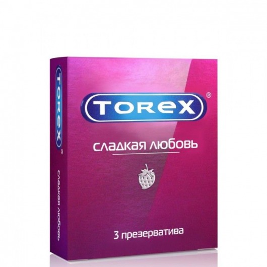 Презервативы Torex  Сладкая любовь  с ароматом клубники - 3 шт. - Torex - купить с доставкой в Брянске