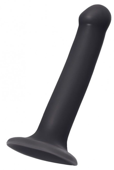 Черный фаллос на присоске Silicone Bendable Dildo M - 18 см. - Strap-on-me - купить с доставкой в Брянске