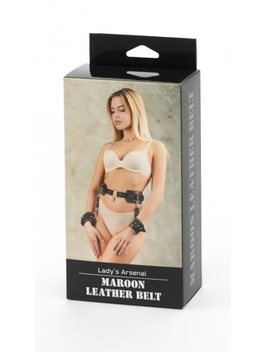 Бордовый пояс Ladys Arsenal с колечками для крепления - БДСМ Арсенал - купить с доставкой в Брянске