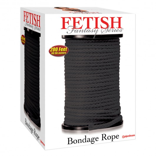 Черная веревка для связывания Bondage Rope - 60,9 м. - Pipedream - купить с доставкой в Брянске