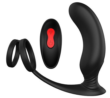 Черный массажер простаты REMOTE P-PLEASER - Dream Toys - в Брянске купить с доставкой