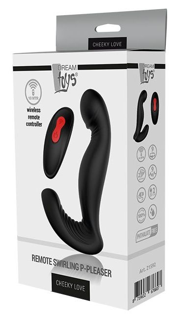 Черный вибромассажер простаты SWIRLING P-PLEASER - Dream Toys - в Брянске купить с доставкой