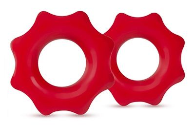 Набор из 2 красных фигурных эрекционных колец NUTZ - Blush Novelties - в Брянске купить с доставкой