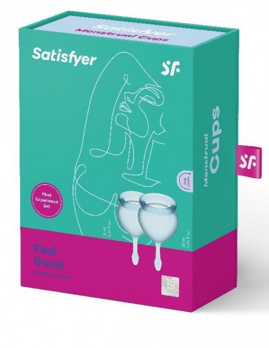 Набор голубых менструальных чаш Feel good Menstrual Cup - Satisfyer - купить с доставкой в Брянске