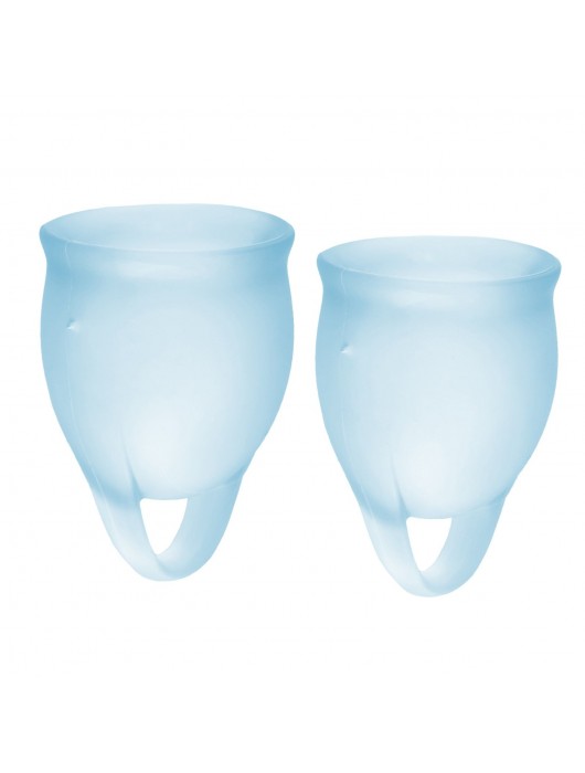 Набор голубых менструальных чаш Feel confident Menstrual Cup - Satisfyer - купить с доставкой в Брянске