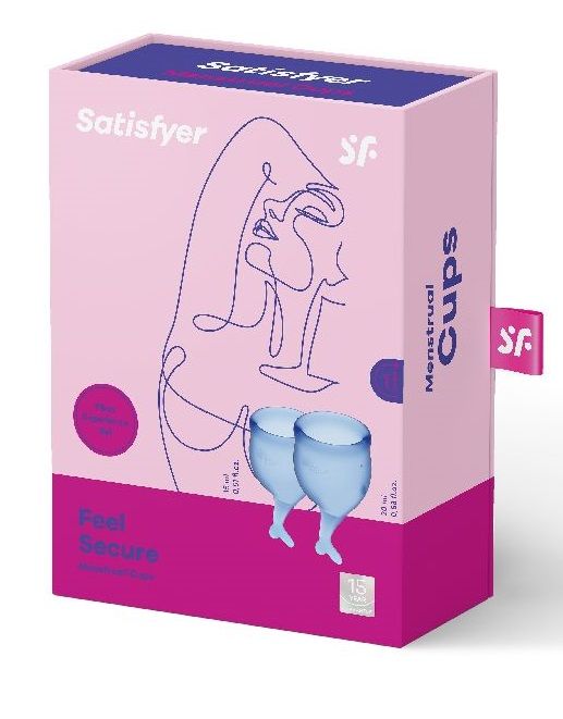 Набор синих менструальных чаш Feel secure Menstrual Cup - Satisfyer - купить с доставкой в Брянске