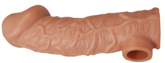 Телесная насадка на фаллос с отверстием для мошонки EXTREME SLEEVE - 17,6 см. - KOKOS - в Брянске купить с доставкой