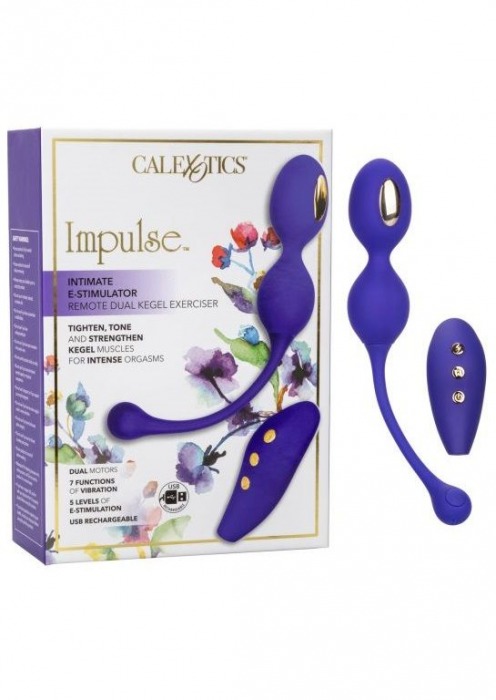 Фиолетовые виброшарики с электростимуляцией Impulse Intimate E-Stimulator Dual Kegel - California Exotic Novelties - купить с доставкой в Брянске