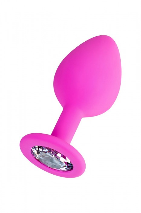 Розовая анальная втулка Brilliant с прозрачным кристаллом - 8 см. - ToyFa - купить с доставкой в Брянске Розовая анальная втулка Brilliant с прозрачным кристаллом - 8 см. - ToyFa - купить с доставкой в Брянске