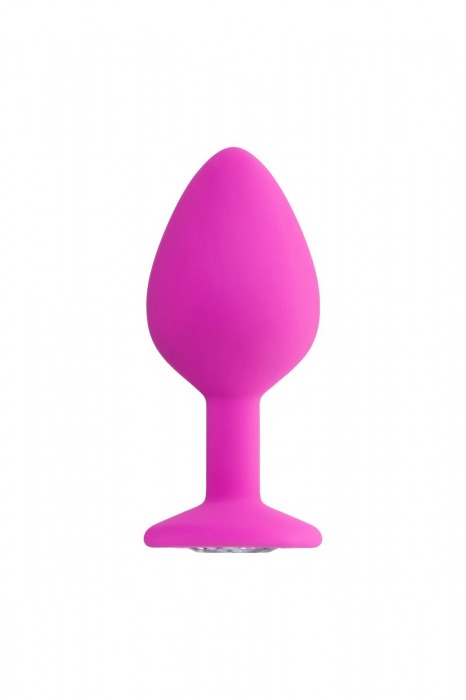 Розовая анальная втулка Brilliant с прозрачным кристаллом - 8 см. - ToyFa - купить с доставкой в Брянске Розовая анальная втулка Brilliant с прозрачным кристаллом - 8 см. - ToyFa - купить с доставкой в Брянске