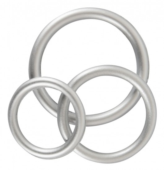 Набор из 3 эрекционных колец под металл Metallic Silicone Cock Ring Set - Orion - в Брянске купить с доставкой