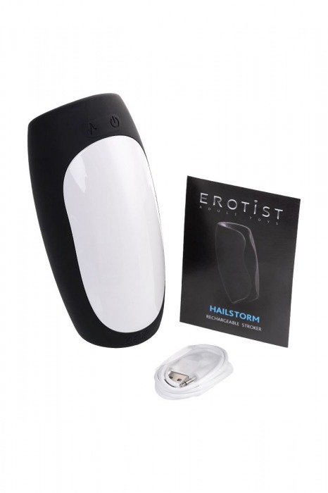 Черно-белый перезаряжаемый мастурбатор Erotist Hailstorm - Erotist Adult Toys - в Брянске купить с доставкой