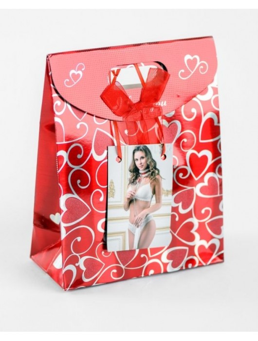 Бело-красный ошейник из натуральной кожи с нежным мехом - БДСМ Арсенал - купить с доставкой в Брянске