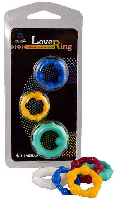 Набор из 3 цветных эрекционных колец Love Ring - Sitabella - в Брянске купить с доставкой