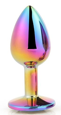 Голографическая анальная втулка с радужным кристаллом - 7,1 см. - Dream Toys - купить с доставкой в Брянске