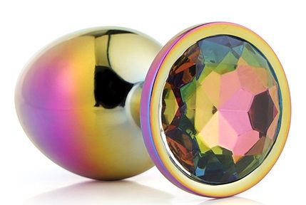 Голографическая анальная втулка с радужным кристаллом - 7,1 см. - Dream Toys - купить с доставкой в Брянске