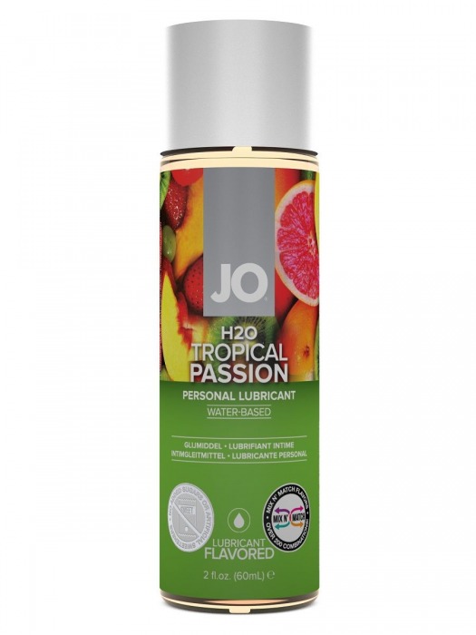 Лубрикант на водной основе с ароматом тропических фруктов JO Flavored Tropical Passion - 60 мл. - System JO - купить с доставкой в Брянске