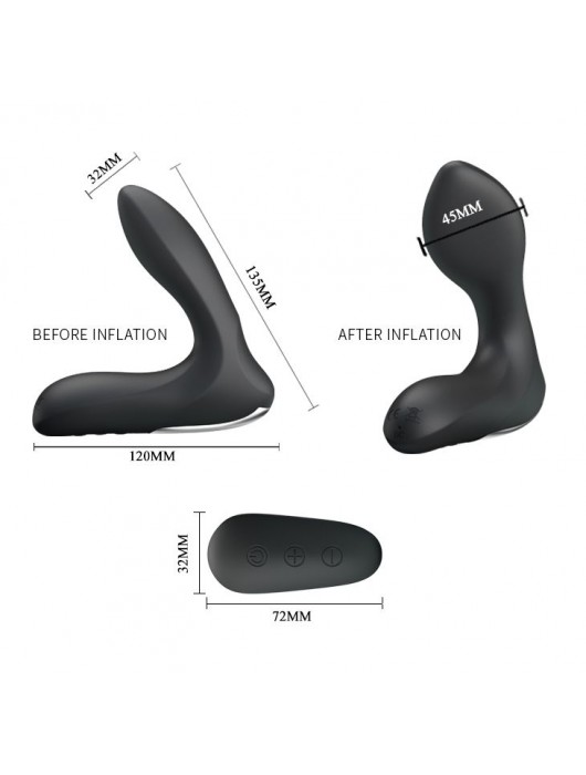 Массажер простаты Nasreddin с функцией расширения и пультом ДУ - 13,5 см. - Baile - в Брянске купить с доставкой