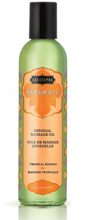 Массажное масло Naturals Tropical Mango с ароматом манго - 236 мл. - Kama Sutra - купить с доставкой в Брянске