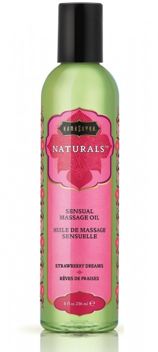 Массажное масло Naturals Strawberry Dreams с ароматом клубники - 236 мл. - Kama Sutra - купить с доставкой в Брянске