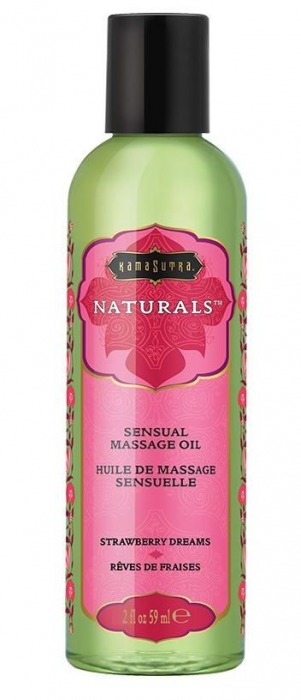 Массажное масло Naturals Strawberry Dreams с ароматом клубники - 59 мл. - Kama Sutra - купить с доставкой в Брянске