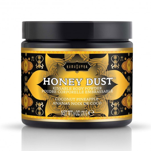 Пудра для тела Honey Dust Body Powder с ароматом кокоса и ананаса - 170 гр. - Kama Sutra - купить с доставкой в Брянске