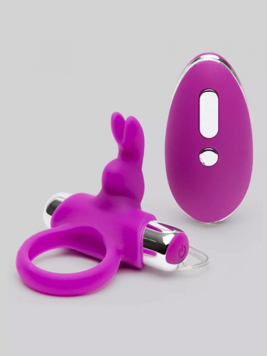 Лиловое виброкольцо с пультом ДУ Remote Control Cock Ring - Happy Rabbit - в Брянске купить с доставкой