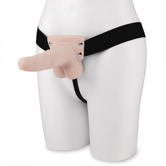 Телесный перезаряжаемый вибрострапон - 18 см. - Lux Fetish - купить с доставкой в Брянске