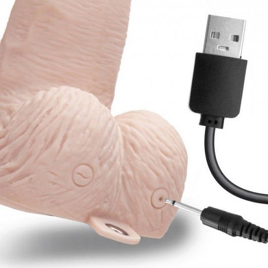 Телесный перезаряжаемый вибрострапон - 18 см. - Lux Fetish - купить с доставкой в Брянске